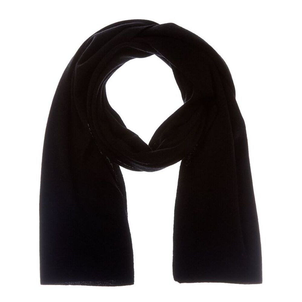 Sofiacashmere Full Needle Rib Wool & Cashmere-Blend Scarf, Black
